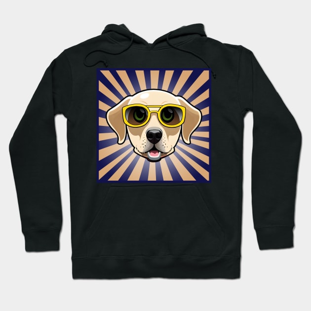 Golden Retriever Puppy Wearing Sunglasses Hoodie by 4U2NV-LDN
